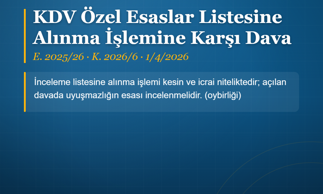 DRP Partners - Danıştay VDDK KDV Özel Esaslar kararı afişi